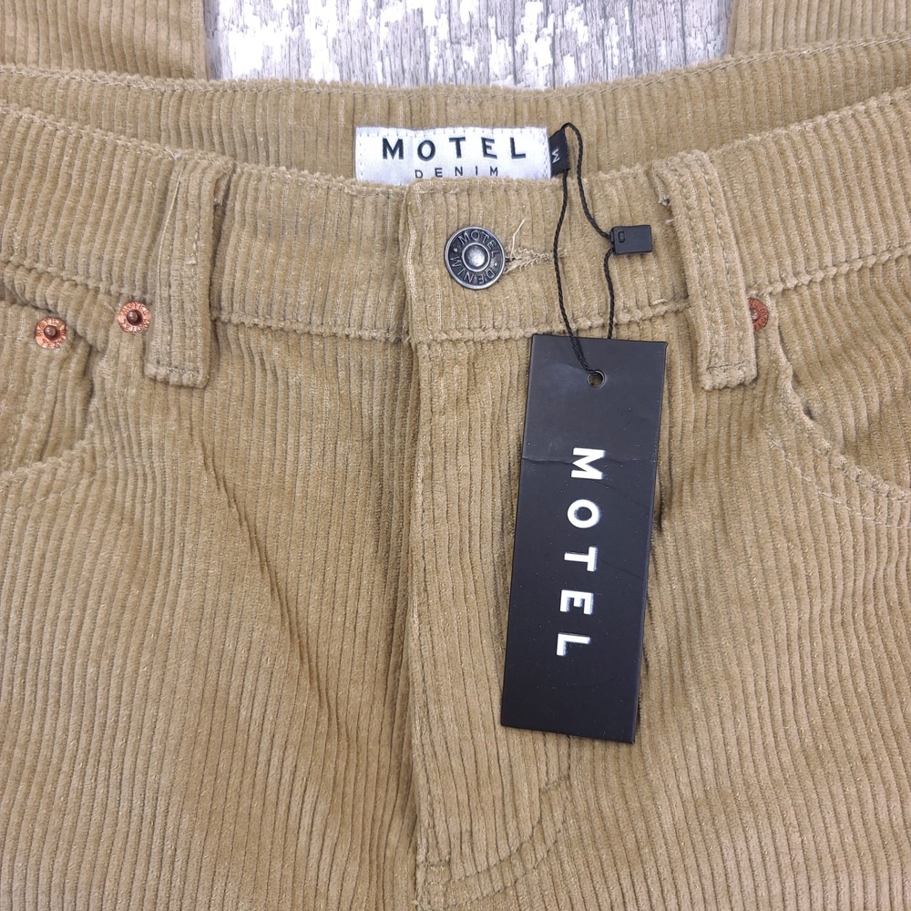Motel Parallel Trouser Cord Women Size Medium Sand Beige Wide Leg Corduroy Pants - Picture 6 of 9
